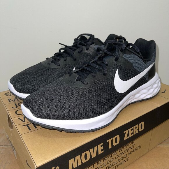 WOMEN’S NIKE REVOLUTION 6 NN (DC3729 003) RUNNING SHOES BLACK/WHITE SIZE 11 - Picture 2 of 7